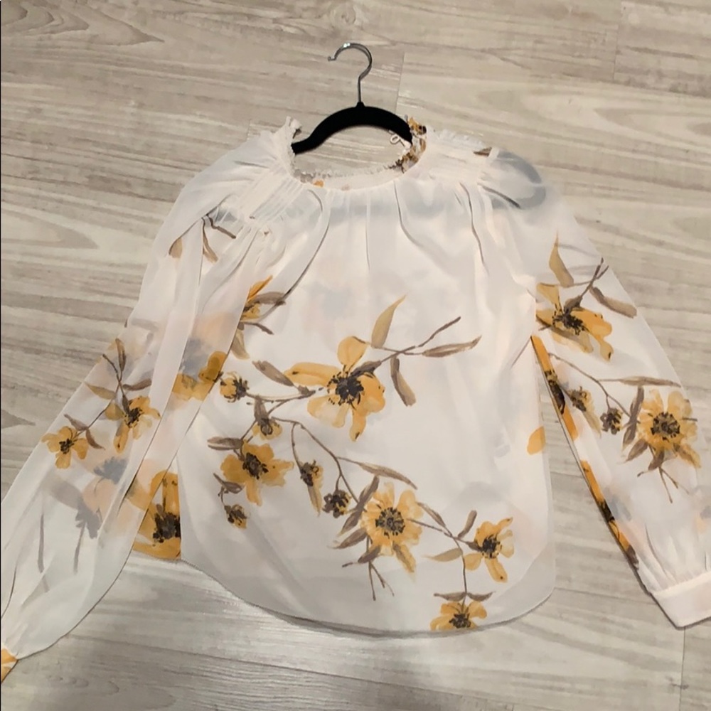 Aritzia silky floral blouse